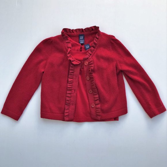Baby Gap Holiday Red 2 pc Sweater Set 18-24 months
